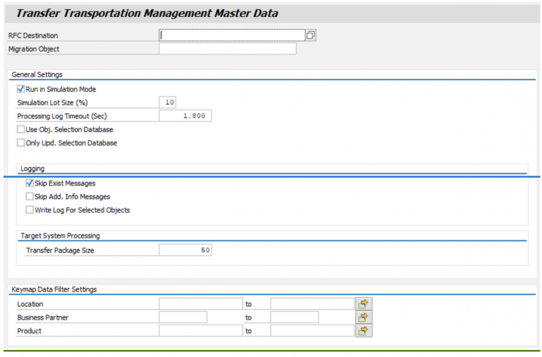 Transfer Transportation Master data